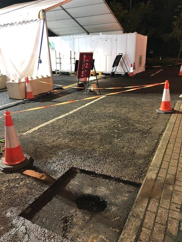 Tarmac Car Park Repairs Ipswich I COVID Testing Centre Copdock