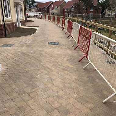 block paving full width pedestrian path housing development suffolk 